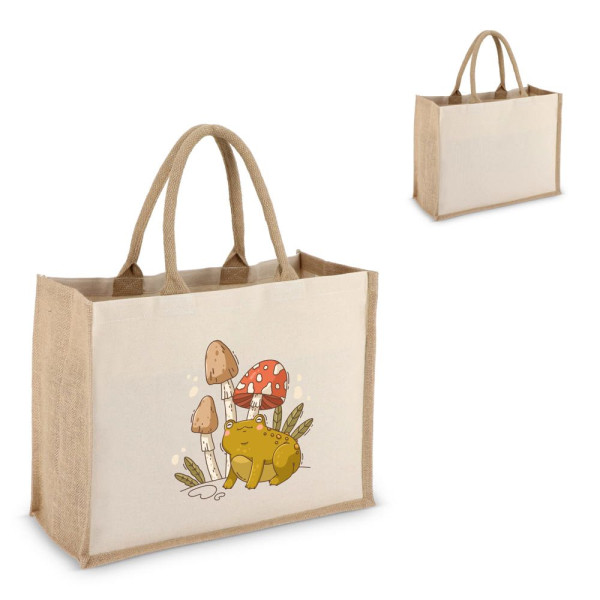 Jute-Katoen Tote OEKO-TEX® 42.5 x 19 x 32 cm 320g/m²